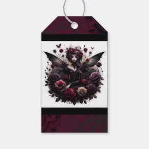 Burgundy & Black Dark Garden Gothic Glam Wedding Geschenkanhänger