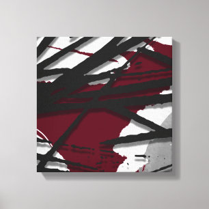 Burgundy Black & Grau Abstrakte Wasserfarbe Leinwanddruck