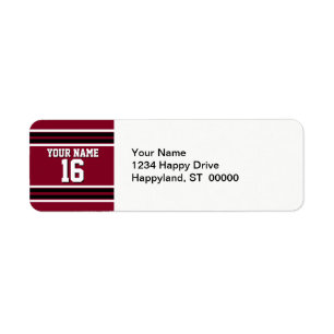 Burgundy Black Wht Team Jersey Name