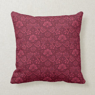 Burgundy Bläserbrokat Druckkissen16x16 Kissen