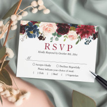 Burgundy Bloom Blush Blue Floral Wedding