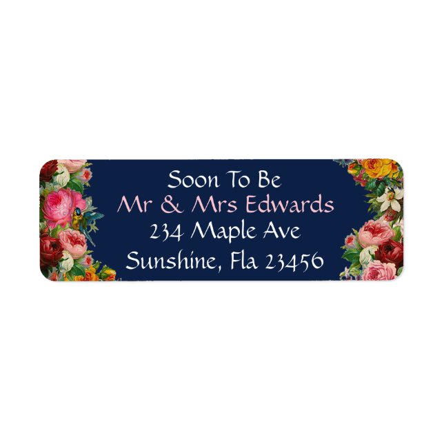 Burgundy Blue Floral Wedding bald Mr. und Mrs. (Vorne)