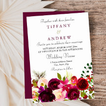 Burgundy Blume Bloral Elegante Sommerhochzeit