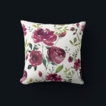 Burgundy-Blume | Blumenmuster Kissen<br><div class="desc">Weibliches Blumenkissen mit bordeauxroten Pfannkuchen. Dieses Design ist in anderen Produkten erhältlich.</div>