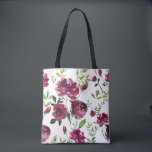 Burgundy-Blume | Blumenmuster Tasche<br><div class="desc">Feminine und elegante Aquarelltasche mit Blumenmotiven aus Bordeaux. Dieses Design ist in anderen Produkten erhältlich.</div>