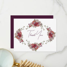Burgundy Blume Brautparty Danke, Card Dankeskarte