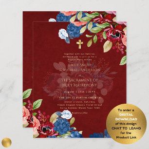 Burgundy Blumen Katholische Hochzeit der Messe
