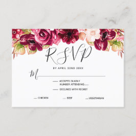 Burgundy Blumenkohl Hochzeit UAWG RSVP Karte