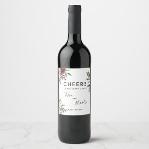 Burgundy Blumenzwiebelweinflasche Weinetikett