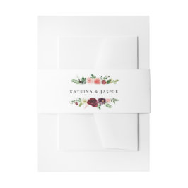 Burgundy Blush Bloral Frame Wedding Einladungsbanderole