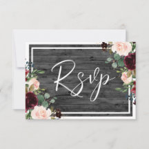Burgundy & Blush Blume Holzkohle Hochzeit