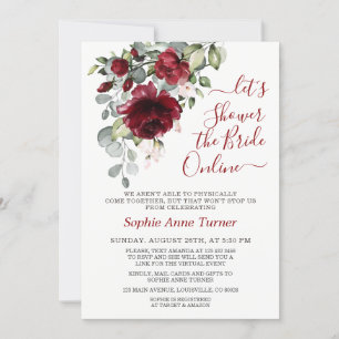 Burgundy Blush Blume Virtual Brautparty Einladung