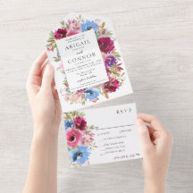 Burgundy Blush Dusty Blue Elegante