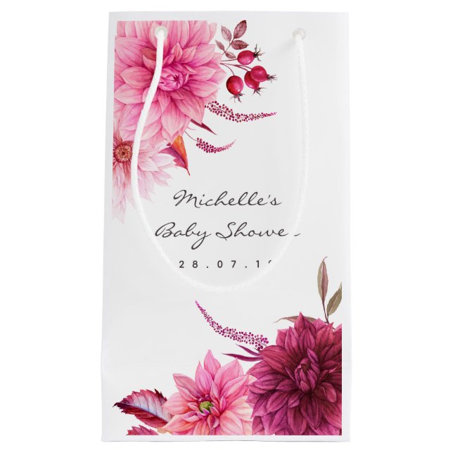 Burgundy & Blush Fall Babydusche Vielen Dank Kleine Geschenktüte (Vorderseite)