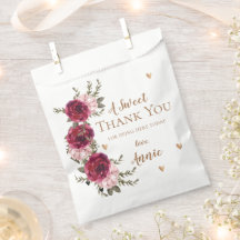 Burgundy Blush Floral Danke Brautparty Geschenk