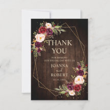 Burgundy Blush Floral Moderne geometrische Hochzei