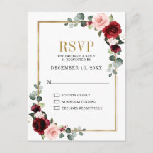 Burgundy Blush Floral Moderne geometrische UAWG