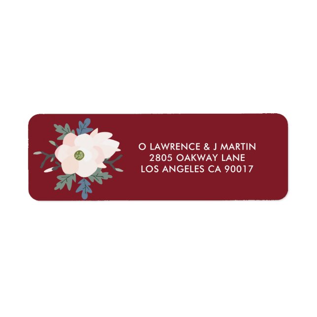 Burgundy Blush Floral Wedding Address (Vorne)