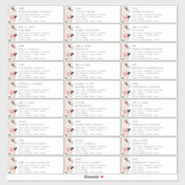 Burgundy Blush Floral Wedding Guest Address Labels