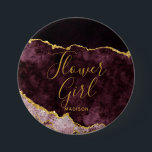 Burgundy Blush Gold Foil Agate Marble Flower Girl Button<br><div class="desc">Burgundy Blush Pink Watercolor & Gold Foil Marmor Marmor Agate Gilded Geode Design,  mit modernen und Script-Schriftart. Trendy und Chic Wedding Flower Girl Knopf! ~ Karo mein Shop zu sehen,  die gesamte Hochzeitssuite für dieses Design!</div>