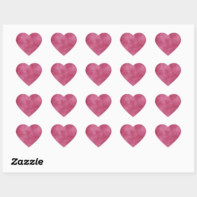 Burgundy Blush Heart Sticker (Blatt)