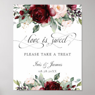 Burgundy Blush Liebe ist Sweet Nehmen Sie eine Lec Poster