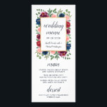 Burgundy Blush Navy Blue Gold Wedding Menu Cards Werbekarte<br><div class="desc">Burgundy Blush Navy Blue Gold Wedding Menu Cards - mit schönen Aquarellblumenelementen in Marineblau, Bordeaux, Rosa und mehr über Grün (Eukalyptus) etc. Dieses Produkt ist ein böhmisches oder elegantes Thema und perfekt für jede Jahreszeit Hochzeit - Frühling, Sommer, Herbst oder sogar Winter. Sehen Sie sich die passende Sammlung auf dieser...</div>