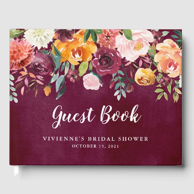 Burgundy Blush | PARTY Gästebuch (Vorderseite)
