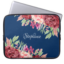 Burgundy Blush Personalisierter Name Navy Blue