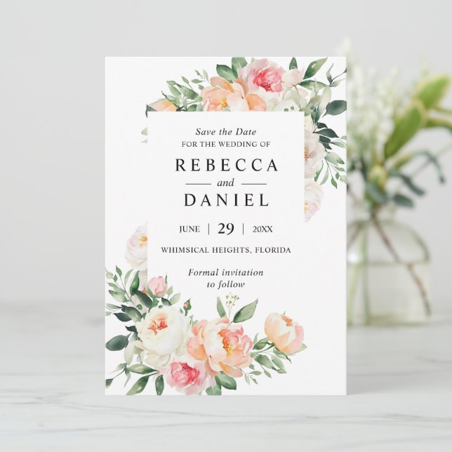 Burgundy & Blush Pink Blues Blues Hochzeit Speiche Einladung (Stehend Vorderseite)