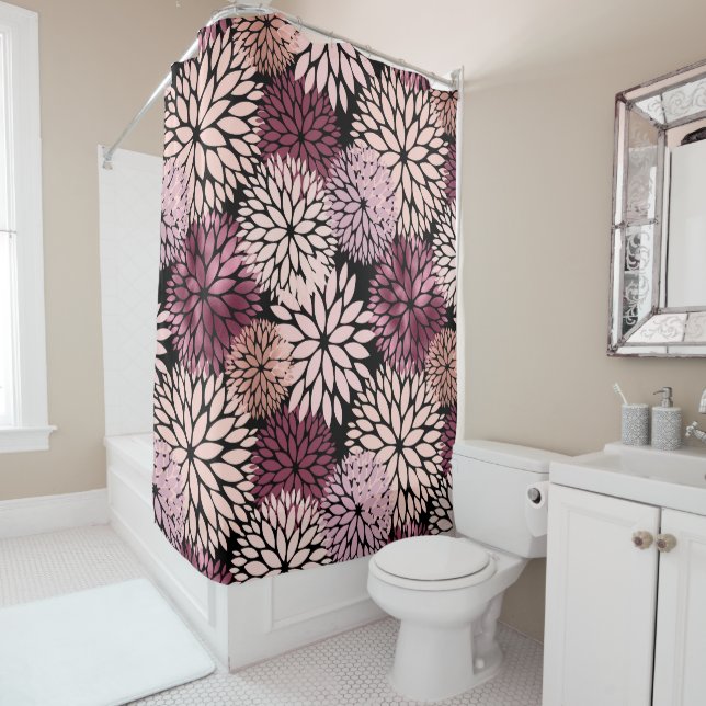 Burgundy Blush Pink Blume Duschvorhang (Beispiel)