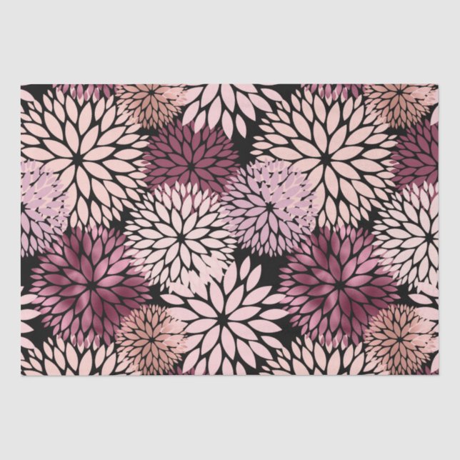 Burgundy Blush Pink Blume Seidenpapier (Vorderseite)