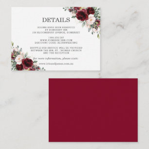 Burgundy Blush Pink Blumenzwiebeln Details Enclosu Begleitkarte