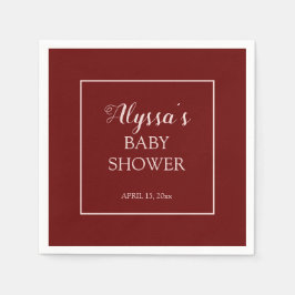 Burgundy Blush Pink Traditionelle Babydusche Serviette