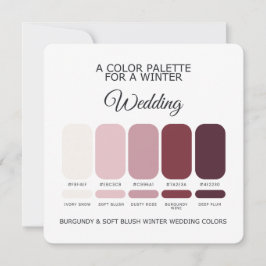 Burgundy Blush Winter Wedding Palette 2026 Card Einladung