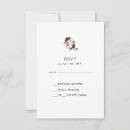 Burgundy Boho Floral RSVP-Karte RSVP Karte