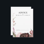 Burgundy Boho Floral Wedding Advice Card Hinweiskarte<br><div class="desc">Diese bordeauxrote Boho Blumenratte ist perfekt für Ihre elegante böhmische Sommerhochzeit. Moderne staubige Rose,  Aquarellfarben,  dunkle Vegetation,  Touchs von Peony,  Schmetterling und Rosa mit Rosa,  das ist sicher,  um das Aussehen,  das Sie sich wünschen,  zu vervollständigen.</div>