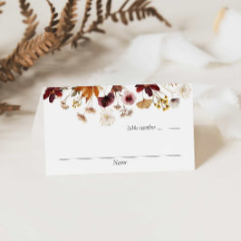 Burgundy Boho Floral Wedding Platzkarten