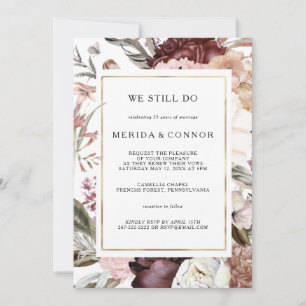 Burgundy Boho Floral wir noch machen Vow Renewal I Einladung