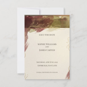 Burgundy Botanical Save the Date Aquarelle d'Aut
