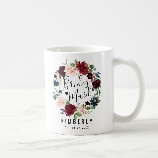 Burgundy Bouquet | Bridesmaid Kaffeetasse (Rechts)
