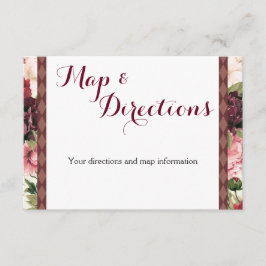 Burgundy Bouquet Wedding Information Card Begleitkarte