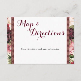 Burgundy Bouquet Wedding Information Card Begleitkarte