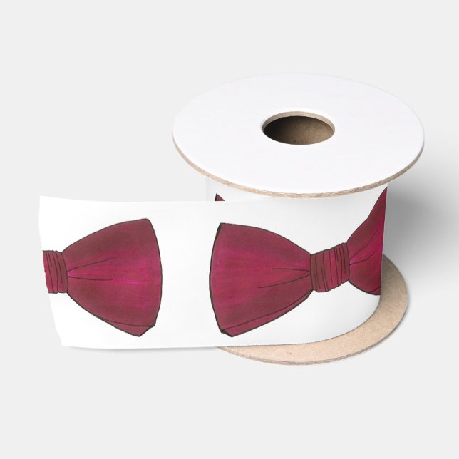 Burgundy Bow Krawatte Bowtie Groom Wedding Prom Ri Satinband (Spule)