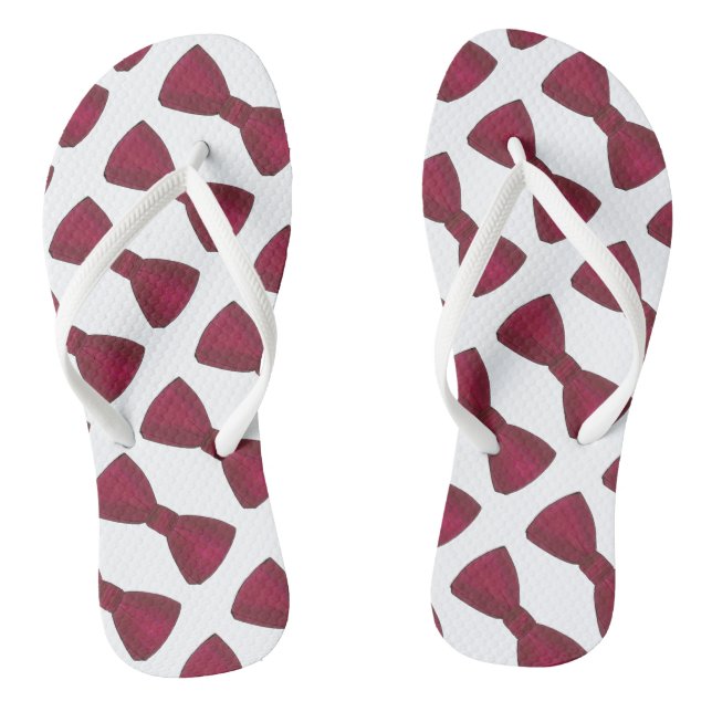 Burgundy Bow Krawatte Bowtie Wedding Prom Flip Flo Flops (Fußbett)