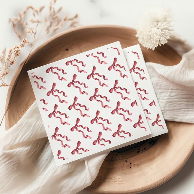 Burgundy Bow Paper Napkin Serviette (Von Creator hochgeladen)