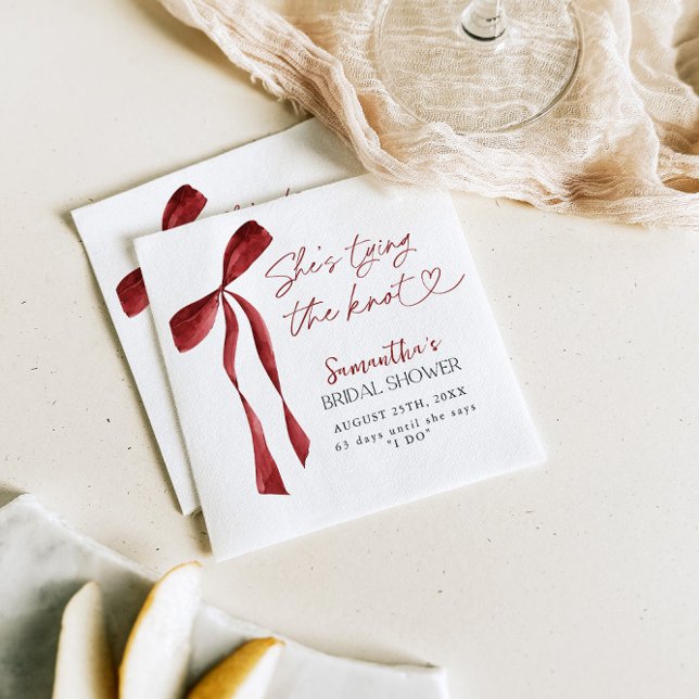 Burgundy Bow Sie bindet das Brautparty des Knotens Serviette (Von Creator hochgeladen)