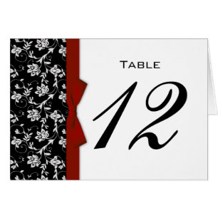 Burgundy Bow Wedding Tischnummer