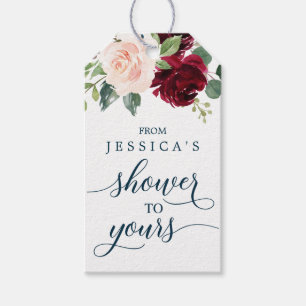 Burgundy Bridal von ihrer Dusche zu deiner Geschenkanhänger