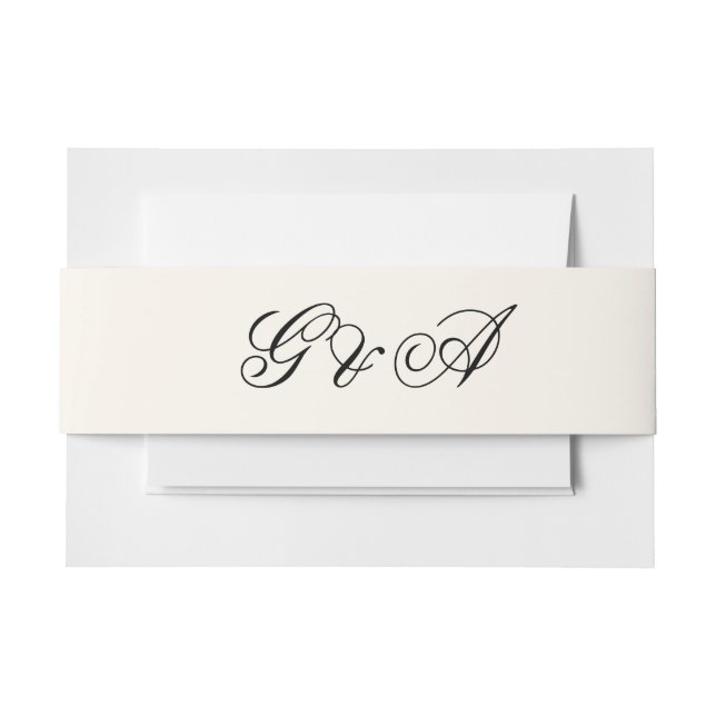 Burgundy Bride Groom Initials Wedding Einladungsbanderole (Vorderseite Beispiel)